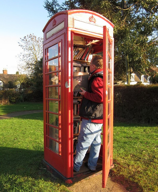 The iconic red telephone boxes in the UK are beginning to disappear, but thanks to the effort of local communities and British Telecom, hundreds of them have been recycled into libraries.