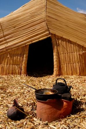 Uru homes are made using “totora” reeds that grow along the shores of Lake Titicaca, Bolivia