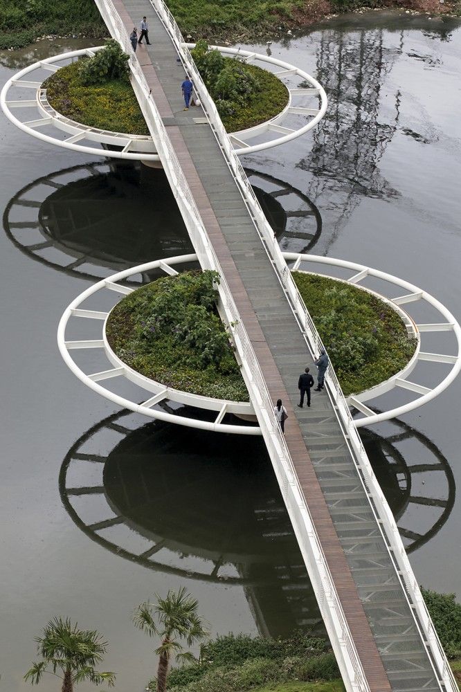 A new kind of draw bridge:  Friedrich Bayer Bridge   
