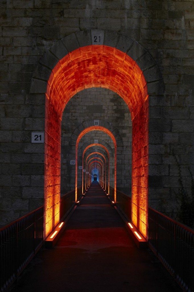 Chaumont Viaduct, France. Lighting design,  Jean-François Touchard -  Photographed by Didier Boy de la Tour