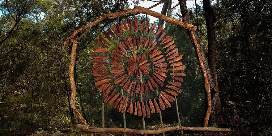 Artist Spent One Year In The Woods Creating Surreal Sculptures From Organic Materials, doesn't say who