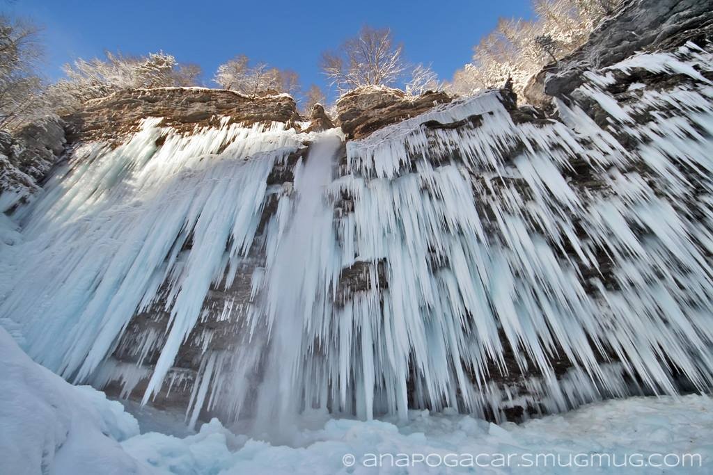 Peričnik waterfall in winter by Ana Pogačar, in slovenia
