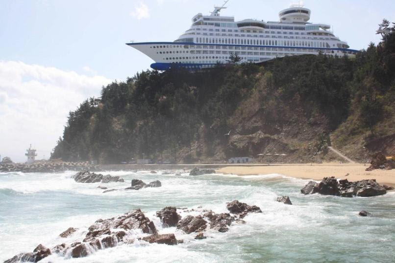 This cruise ship is actually a hotel in South Korea.