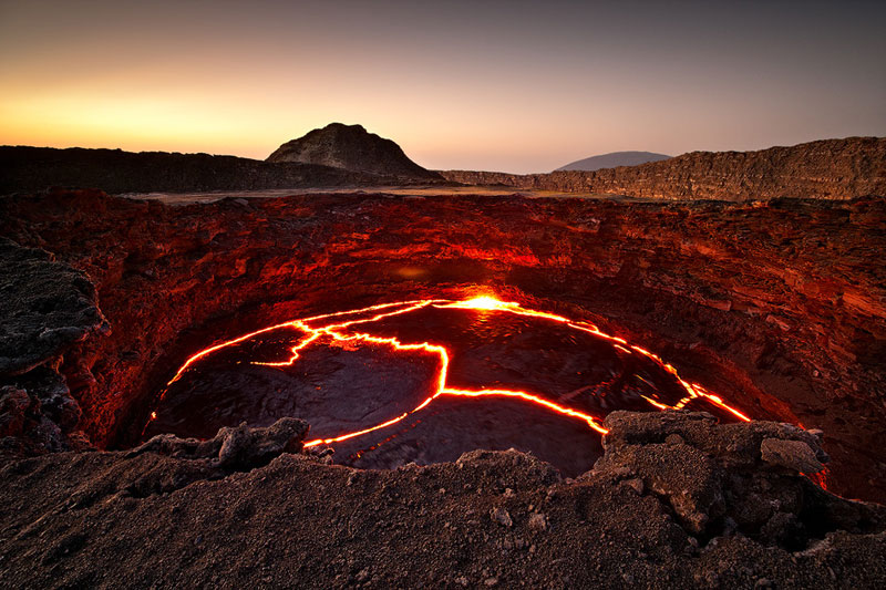 The lava lake of the continuously active volcano Erta-Ale, Ethiopia